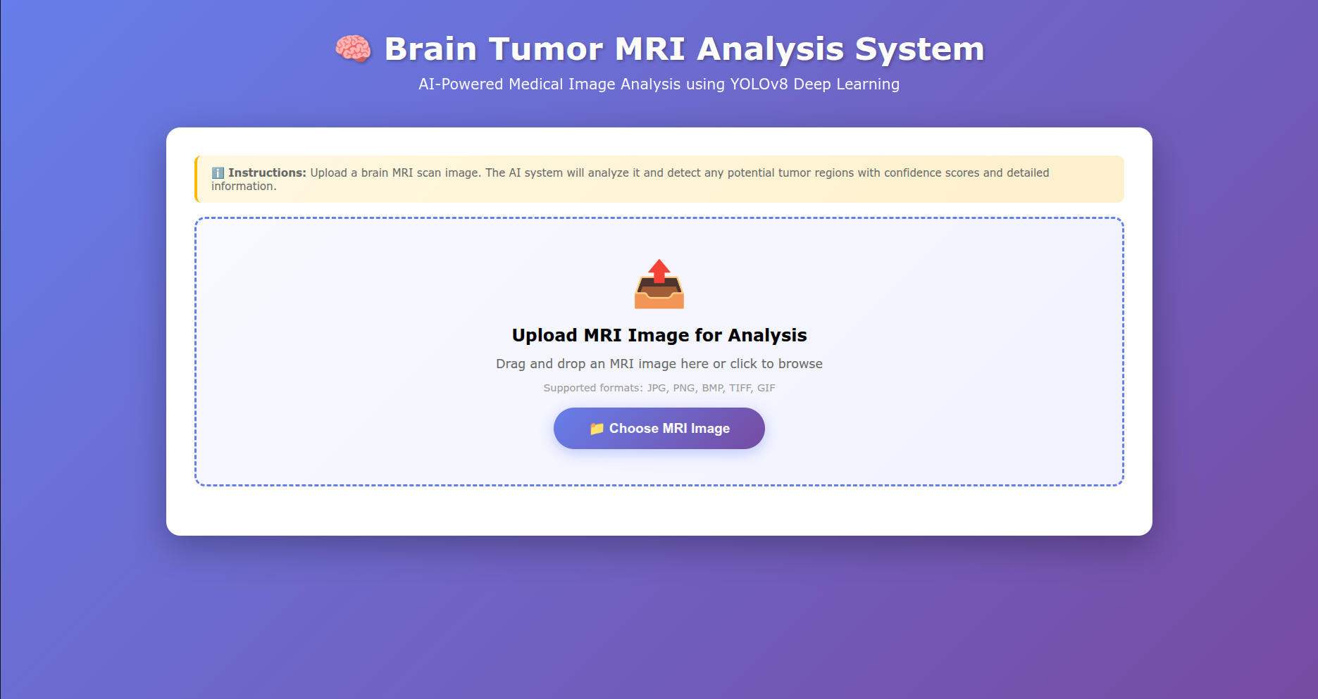 Brain Tumor MRI Analysis System – project screenshot