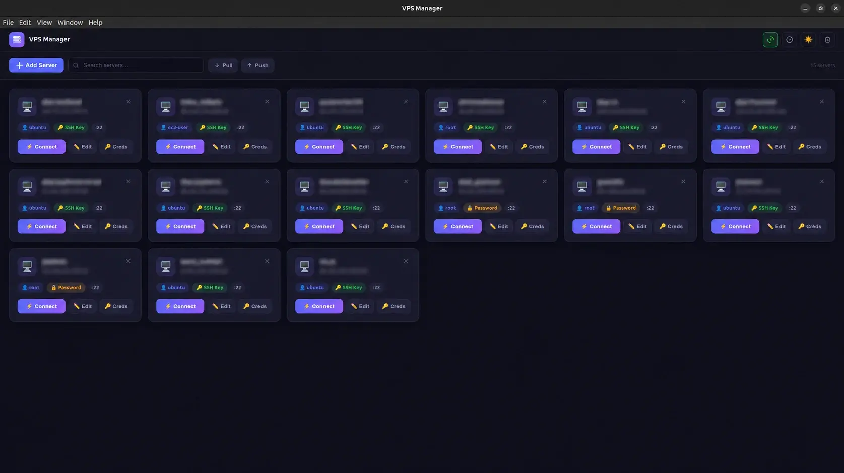 Screenshot of VPS Manager